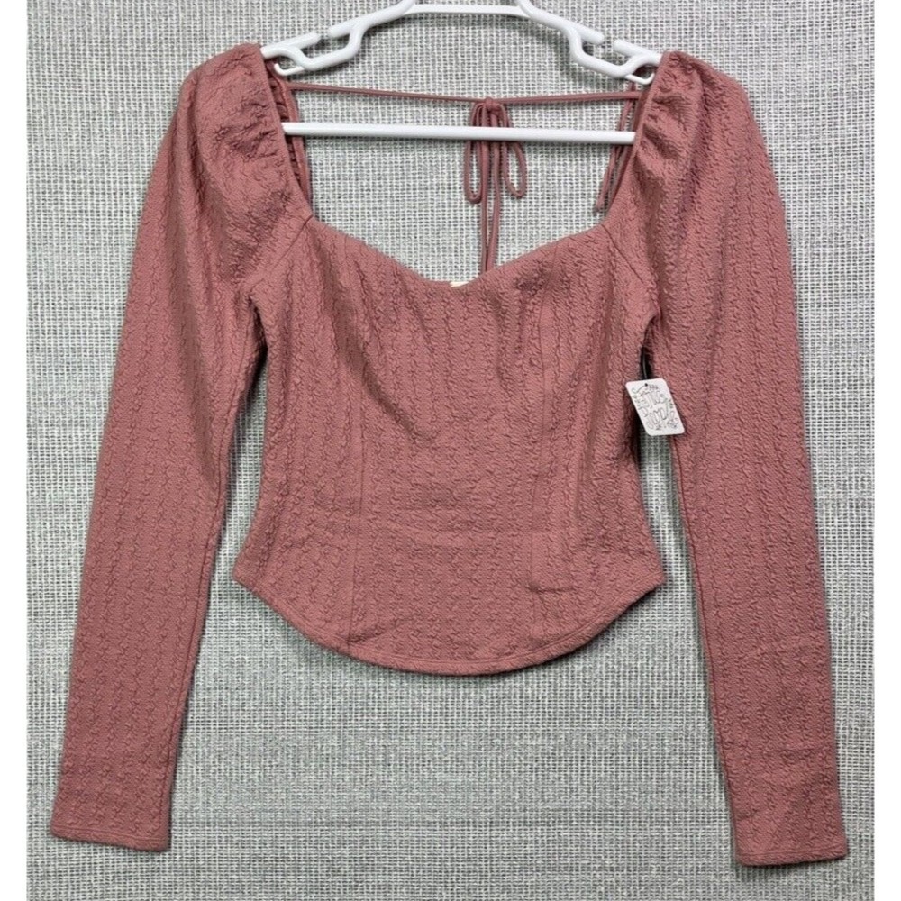 NWT Free People Brittany Top Sweetheart Neck Rose Tyrie Pink Size M